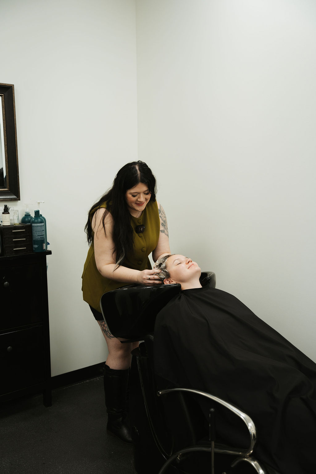 Enjoy a deeply relaxing scalp massage with your treatment.